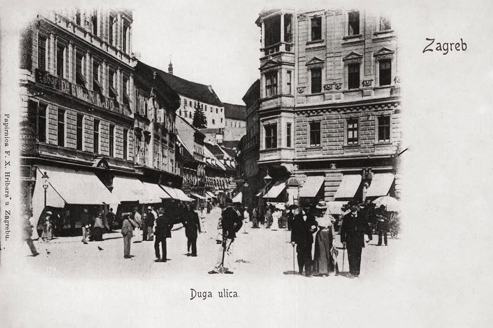 Pogled s Trga bana Josipa Jelačića na Dugu ulicu (danas Radićevu) 1898. godine